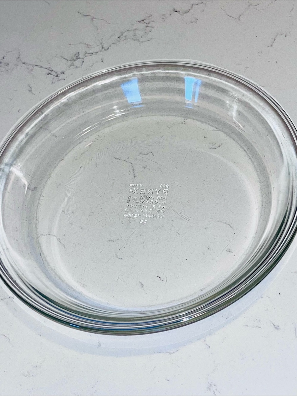 vintage clear glass Pyrex #209 Pie Plate 9” 23cm